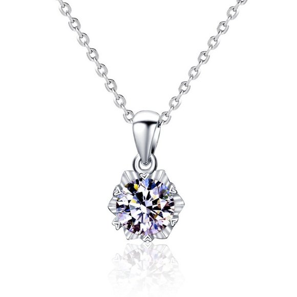 Certified 1ct. t.w. Moissanite Diamond Snowflake Necklace NEW B - Picture 5 of 11